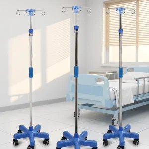 Factory Direct Medical IV Stand Adjustable Height Infusion Pole With Hooks Wheels for Home Care Set