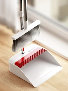 Factory Direct PET Bristle Household Cleaning Broom and Dustpan Set with Long Handle Floor Cleaning Dustpan with Teeth
