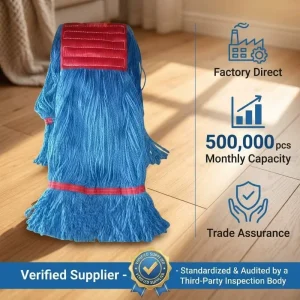 Factory Direct Polyester Microfiber Mop Refill Head With Tiger Clamp Holder