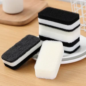 Factory Direct Rectangle Kitchen Scrub Sponge Double Sided Scouring Sponge Pad for Pot Bowl Table Cleaning