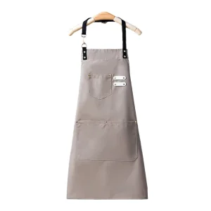 Factory Direct Reusable Sleeveless Chef Work Aprons Custom Logo Durable Lightweight Polyester Cotton Canvas Adjustable