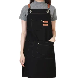 Factory Direct Sales Apron with Customizable Logo Adjustable Straps Adult Sized Pockets for Multiple Work Occasions