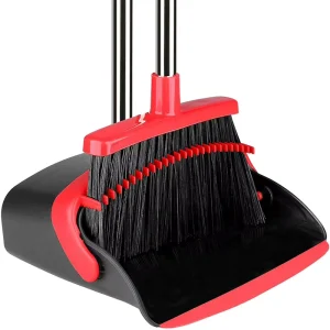 Factory Direct Sales Hand Style Plastic Floor Broom Dustpan Set Detachable Pole Encrypted Bristle Design Soft Bristles