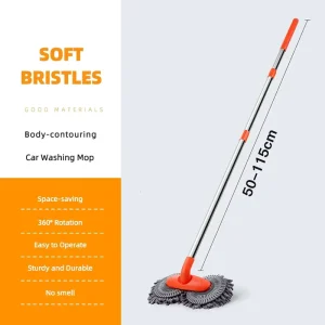 Factory Direct Sales Soft bristled Anti injury Cleaning Brushes Retractable Curved Rods Microfibre Fabric Mops for House Kitchen