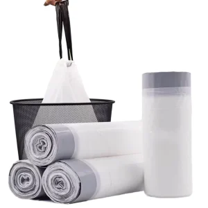 Factory Direct Supply Customizable 13 30 Gallon Heat Seal Biodegradable Side Gusset Plastic Drawstring Trash Gravure Printed