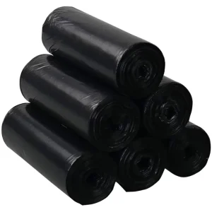 Factory Direct Supply Disposable PE Mesh Flat Tied Trash Garbage Bags 55 Gallons Heat Seal Gravure Printing for Household Barrel