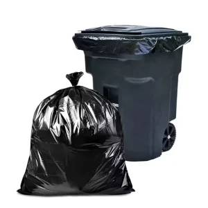 Factory Direct Supply Large Black Garbage Bags with Valve Various Garbage Bins Embossed HDPE Plastic