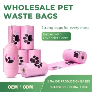Factory Direct Supply OEM Custom Design Disposable Durable Leakproof Dog Poop Bag with Dispenser