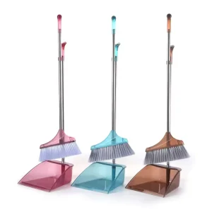 Factory Good Quality Customized Colors Household Cleaning Broom and Dustpan Set Strong Grip