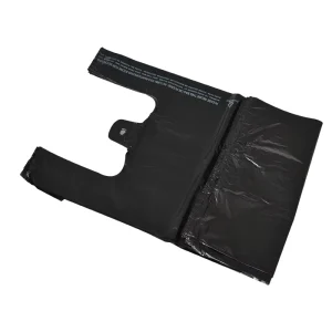 Factory HDPE Heavy Duty PE Colored Black Shopping Bags Plastic Vest Handle T shirt Bags