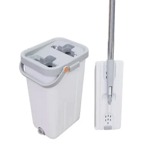 Factory Hand Free Floor Cleaning Mop Microfiber Cloth Mops Clean 360 Magic Flat Mop and Bucket Set with Single Bucket