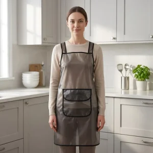 Factory Hand wipeable Transparent TPU Waterproof Hairdresser Household Pvc Apron for Restaurant Server