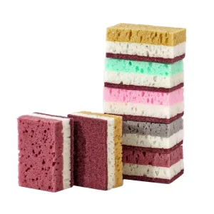 Factory High Quality Dish Washing Sponge Kitchen Cleaning Products Three Layer High Foam Porous Cleaning Sponge