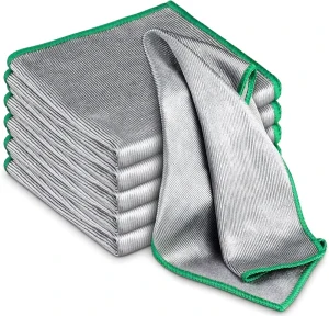 Factory Hot Selling Reusable Streak Free Wipe Cloths Multifunctional Lint Free Microfiber Glass Cleaning Cloths