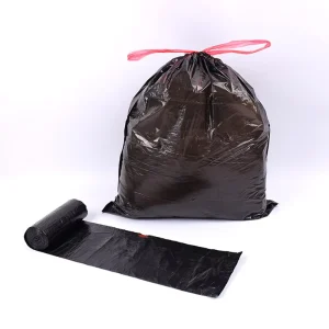 Factory Household Disposable HDPE Drawstring Garbage Plastic Bags on Roll ISO 9001 & CE Certified Custom Size