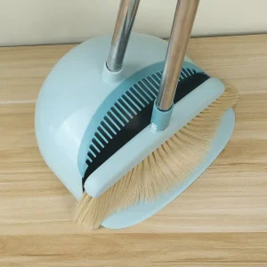 Factory Household Folding Dustpan Set Non Stick Hair Sweeping Storage Soft PP Bristles Steel PET Broomhead for Home
