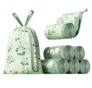Factory Low Price New Design Household Use Portable Roll Interleaved Folding Drawstring Trash Garbage Bag