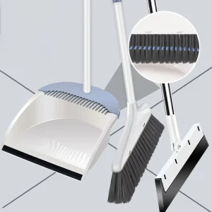 Factory Magic Broom Dustpan Set Non Stick Soft Bristles Sustainable Hair Scraper Plastic Head Hand Style Packaged Bag