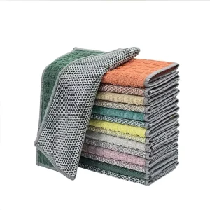 Factory Microfiber Cleaning Cloths Reusable Kitchen Wipes for Dish Cleaning