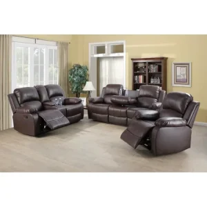 Factory Modern Design Faux Leather Sofa Set Three Seater Sofa Set 3 Pcs Sofa for Apartment Living Room