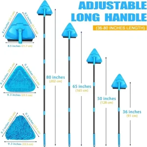 Factory Multifunctional Triangle Ceiling Mop Split Sectional Iron Rod 360 Spin Head Dust Mop for Wall Glass Floor
