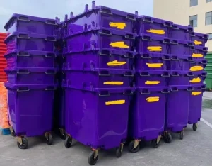 Factory OEM 120l 240l 360l 660l 1100l Purple Plastic Dustbin Wheelie Trash Can Recycle Garbage Container Outdoor Waste Bin