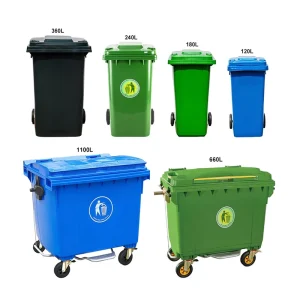 Factory Plastic Wheeled Waste Bin HDPE Large Garbage Bin for Kitchen