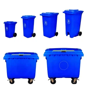 Factory Plastic Wheelie Bin 240 Liter Waste Bin Blue Eco Friendly Outdoor Recycling Trash Can Waste Storage Bin