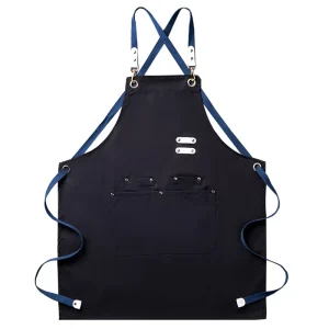 Factory Polyester Canvas Apron with Custom Logo Waterproof Restaurant Server Apron
