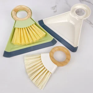 Factory Price Household Cleaning Tools Mini Broom and Dustpan Set with Bamboo Handle Hanging Desktop Cleaning Brush