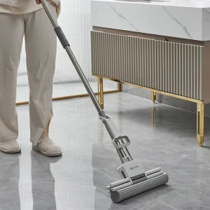 Factory Price Microfiber Flat Self Squeeze Aluminum PVA Sponge Mop Rubbized Cotton Eco-friendly Durable Manual Lightweight Home