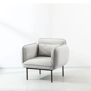 Factory Price Modern Nordic Metal Frame Corner Couch Fabric Single Seat Sofa for Living Room Bedroom Guesthouse
