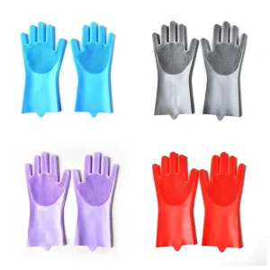 Factory Price Reusable Medium Soft Food Grade Silicone Waterproof BPA Free Durable Household Cleaning Gloves for Kitchen Dish