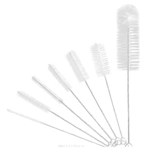 Factory Price Reusable Portable Stainless Steel 304 Waterproof Drinking Straw Cleaning Brush with Nylon Bristles