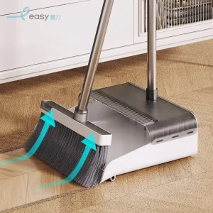 Factory Price Rotatable Broom and Dustpan Set Home Office Clean Stainless Steel Handle Folding Brooms & Dustpans