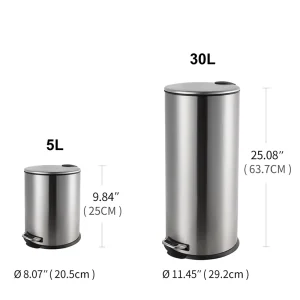 Factory Price Stainless Steel Home Kitchen Step Pedal Waste Bin Garbage Trash Cans
