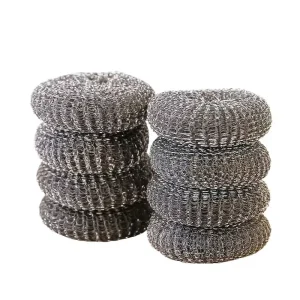 Factory Price Stainless Steel Round Shape Kitchen Scourer with Brass Mesh Model Sponges Scouring Pads Bulk Packed