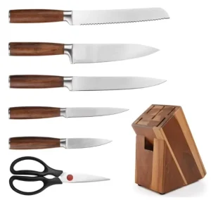 Factory Professional Kitchen Chef Knife Set With Acacia Wood Block