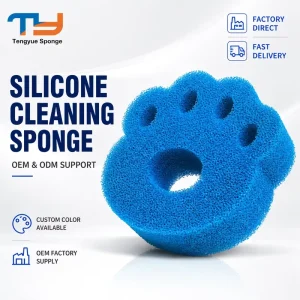 Factory Silicone Cleaning Sponge Reusable Kitchen Scrubber Sponge