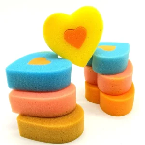Factory Soft Comfortable Heart Shape Sponge Exfoliating Loofah Bath Sponge