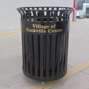 Factory Steel Trash Bin Street Public Dump Bin Commercial Hotel Waste Bin Outdoor Floor Standing Metal Recycling Trash
