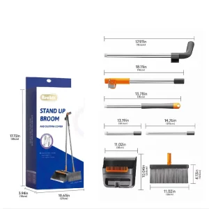 Factory Supplied Enlarged and Thickened Dustpan Broom Set Upright Extendable Broomstick Rotating Broom and Dustpan Set