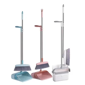Factory Supplied Home Office Indoor Sweeping Broom Set Long Handle Broom with Dust Pan Stand Dustpan and Broom Set