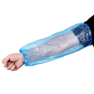 Factory Supplier PE Plastic Oversleeve Simple Disposable Waterproof Arm Sleeve Covers 40x20cm Blue White 100 Piece for Home