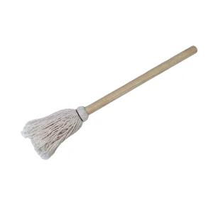 Factory Supply 15.7”40cm Cotton Basting Mop BBQ Brush Long Wood Handle Sauce Mop Basting Brushes Oil Brush BBQ Accessories