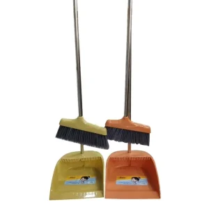 Factory Supply Collapsible Broom and Dustpan Set with Thickened Handle Space Saving Style Hand Bedazzled Broom Head