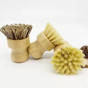 Factory Supply Custom Free Logo Eco Friendly Wooden Bamboo Dish Brush Sisal Fiber Natural Bristles for Kitchen Dish Pot Cleaning