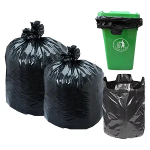 Factory Supply Heavy Duty Embossed Customizable Plastic Flap Ties Garbage Trash Bag with Cross tie Handle Garbage Bag Roll