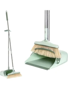 Factory Supply Household Sweeping Tool Cleaning Set Plastic Durable Stainless Steel Long Handle Dustpan and Broom Set