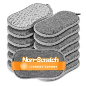 Factory Thickened Double Sided Silver Wire Cleaning Sponge Heavy Duty OEM Custom Reusable Microfiber Kitchen Sponge